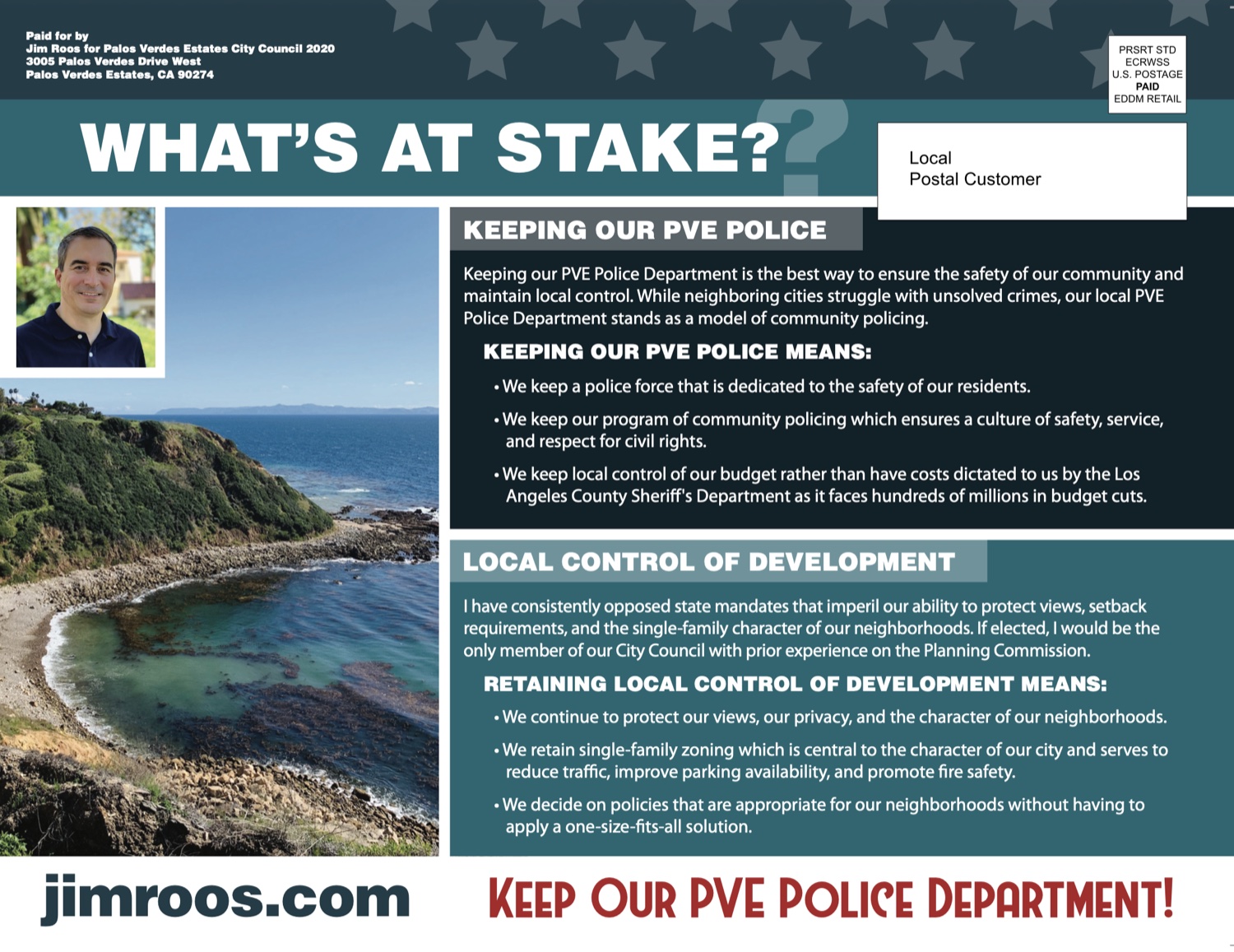 Mailer 4, back: Protecting Our Community, Preserving Its Character
